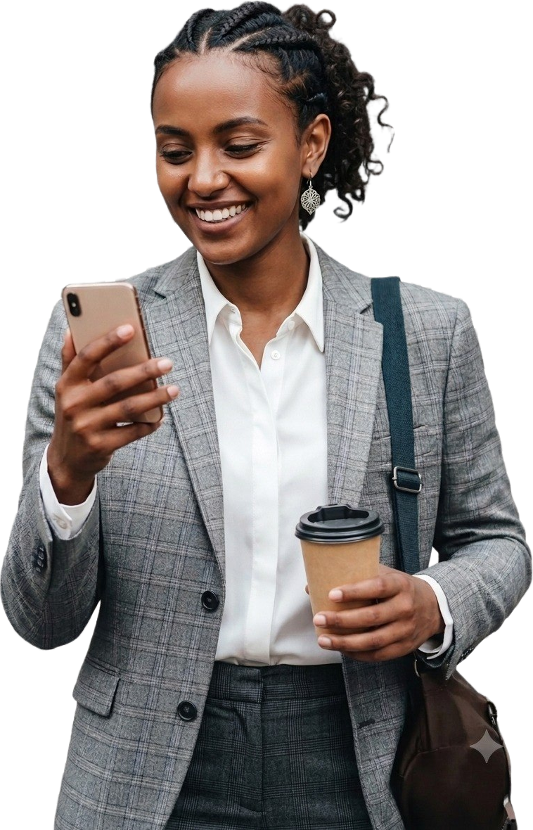 A person using the Panda mobile app on a phone